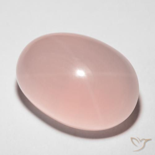 Quarzo rosa stellato Rosa medio naturale da 29.68 ct, Taglio ovale, Traslucido