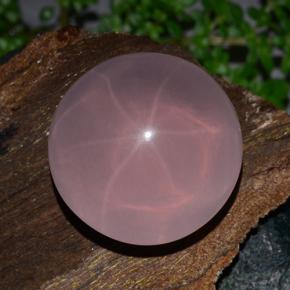 Quarzo rosa stellato Rosa naturale da 37.91 ct, Taglio rotondo, Traslucido