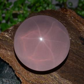 Quarzo rosa stellato Rosa naturale da 37.91 ct, Taglio rotondo, Traslucido