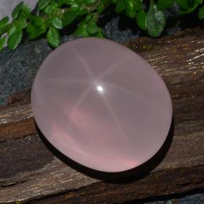 Quarzo rosa stellato Rosa naturale da 29.56 ct, Taglio ovale, Traslucido