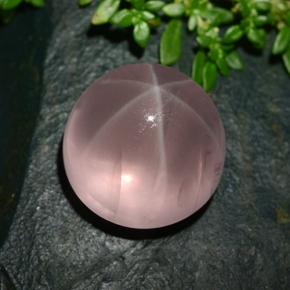 Quarzo rosa stellato naturale rosa da 36,24 ct, taglio rotondo, traslucido