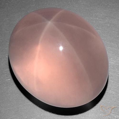 Quarzo rosa stellato Rosa medio naturale da 254.67 ct, Ovale, Trasparente