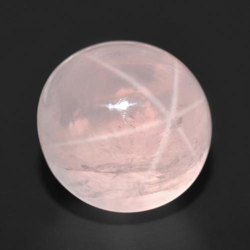 Quarzo rosa stellato Rosa chiaro naturale da 21.22 ct, Taglio rotondo, Traslucido