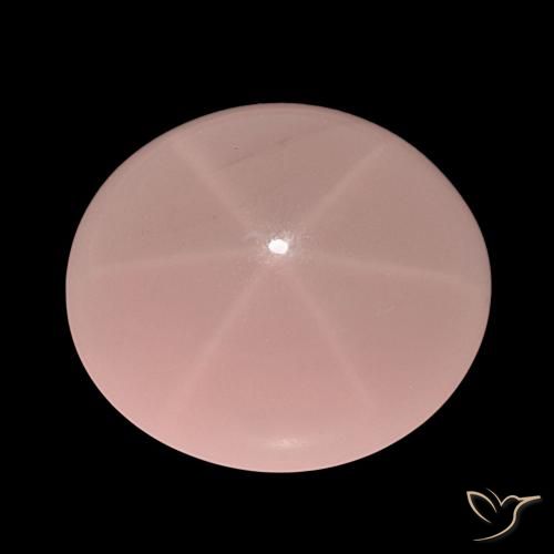 129.84ct Rosa cipria Quarzo rosa stellato, Ovale, Traslucido