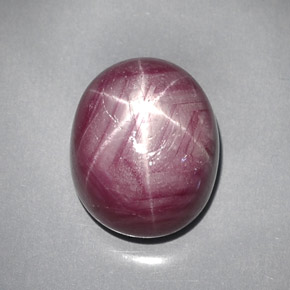 Rubino stellato naturale rosso da 28,59 ct, taglio ovale, opaco
