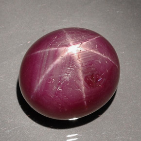 Rubino stellato naturale rosso da 27,59 ct, taglio ovale, opaco