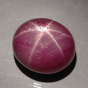 Rubino stellato naturale rosso da 27,59 ct, taglio ovale, opaco
