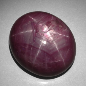 Rubino stellato naturale rosso da 45,34 ct, taglio ovale, opaco