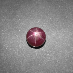 Rubino stellato Rosso violaceo naturale da 1.56 ct, Taglio rotondo, Opaco
