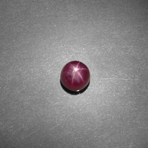 Rubino stellato naturale rosso da 1,72 ct, taglio rotondo, opaco
