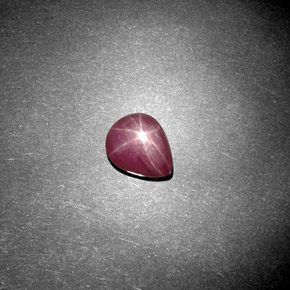 Rubino stellato naturale rosso da 1,78 ct, taglio a pera, opaco