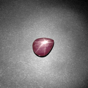 Rubino stellato naturale rosso da 1,78 ct, taglio a pera, opaco