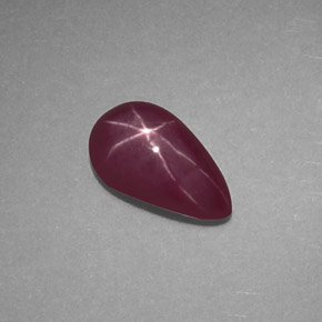 Rubino stellato Rosso violaceo naturale da 1.11 ct, Forma a pera, Opaco