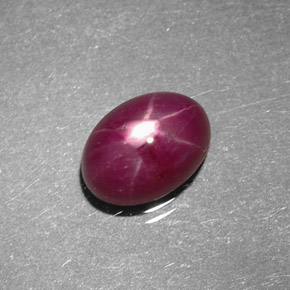 Rubino stellato naturale rosso da 1,80 ct, taglio ovale, opaco