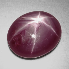 Rubino stellato naturale rosso da 6,68 ct, taglio ovale, opaco