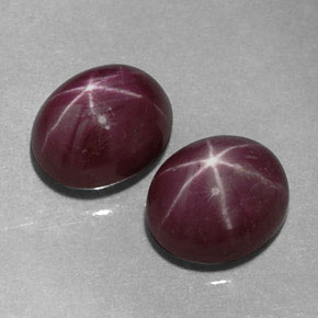 Rubino stellato naturale rosso da  ct, taglio ovale, opaco