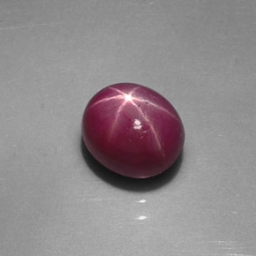 Rubino stellato naturale rosso da 1,46 ct, taglio ovale, opaco