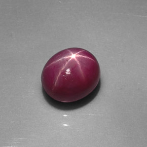 Rubino stellato naturale rosso da 1,46 ct, taglio ovale, opaco