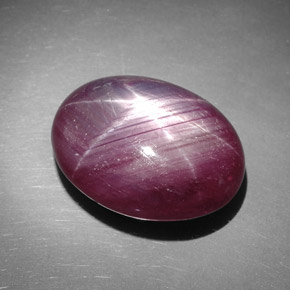 Rubino stellato naturale rosso da 42,49 ct, taglio ovale, opaco