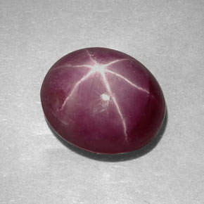 Rubino stellato naturale rosso da 6,10 ct, taglio ovale, opaco