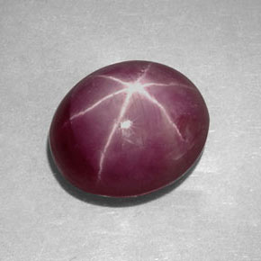 Rubino stellato naturale rosso da 6,10 ct, taglio ovale, opaco