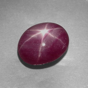 Rubino stellato naturale rosso da 4,84 ct, taglio ovale, opaco