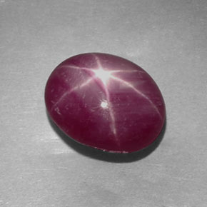 Rubino stellato naturale rosso da 4,84 ct, taglio ovale, opaco