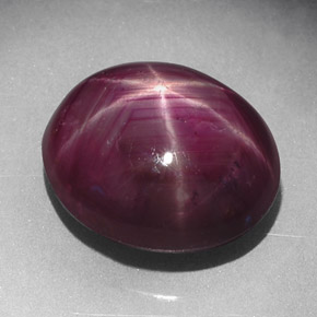 Rubino stellato naturale rosso da 7,02 ct, taglio ovale, opaco
