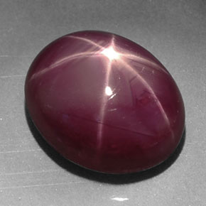 Rubino stellato naturale rosso da 5,48 ct, taglio ovale, opaco