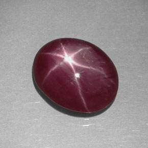 Rubino stellato naturale rosso da 4,24 ct, taglio ovale, opaco