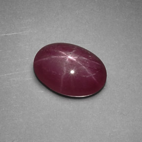 Rubino stellato Rosso violaceo naturale da 1.50 ct, Taglio ovale, Opaco