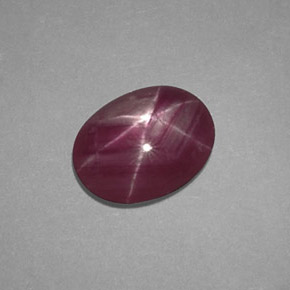 Rubino stellato naturale rosso da 1,50 ct, taglio ovale, opaco