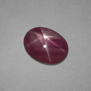 Rubino stellato naturale rosso da 1,50 ct, taglio ovale, opaco