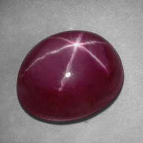 Rubino stellato naturale rosso da 5,18 ct, taglio ovale, opaco