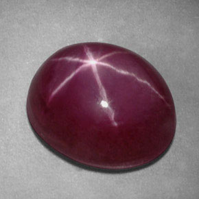 Rubino stellato naturale rosso da 5,18 ct, taglio ovale, opaco