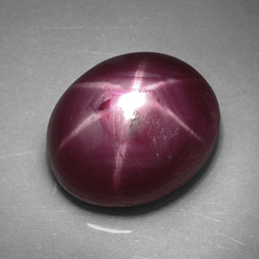 Rubino stellato Rosso violaceo naturale da 5.50 ct, Taglio ovale, Opaco