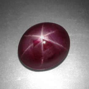 Rubino stellato naturale rosso da 5,20 ct, taglio ovale, opaco