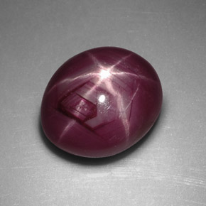 Rubino stellato naturale rosso da 3,70 ct, taglio ovale, opaco