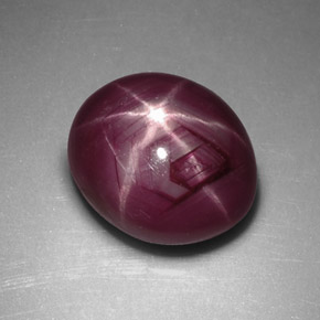 Rubino stellato naturale rosso da 3,70 ct, taglio ovale, opaco