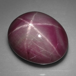 Rubino stellato naturale rosso da 6,92 ct, taglio ovale, opaco