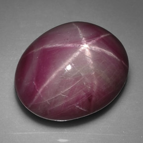 Rubino stellato naturale rosso da 6,92 ct, taglio ovale, opaco