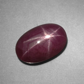 Rubino stellato naturale rosso da 1,62 ct, taglio ovale, opaco