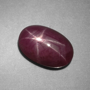 Rubino stellato naturale rosso da 1,62 ct, taglio ovale, opaco