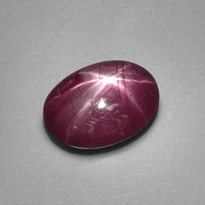 Rubino stellato naturale rosso da 1,23 ct, taglio ovale, opaco