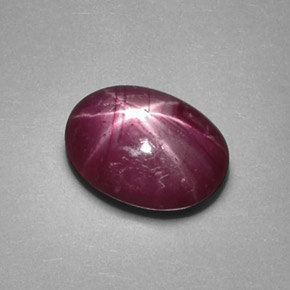 Rubino stellato naturale rosso da 1,23 ct, taglio ovale, opaco