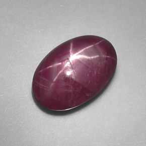 Rubino stellato naturale rosso da 1,90 ct, taglio ovale, opaco