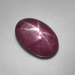 Rubino stellato naturale rosso da 1,90 ct, taglio ovale, opaco