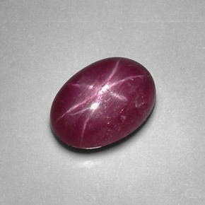 Rubino stellato naturale rosso da 1,27 ct, taglio ovale, opaco