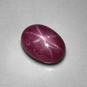Rubino stellato naturale rosso da 1,27 ct, taglio ovale, opaco