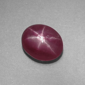 Rubino stellato naturale rosso da 1,01 ct, taglio ovale, opaco